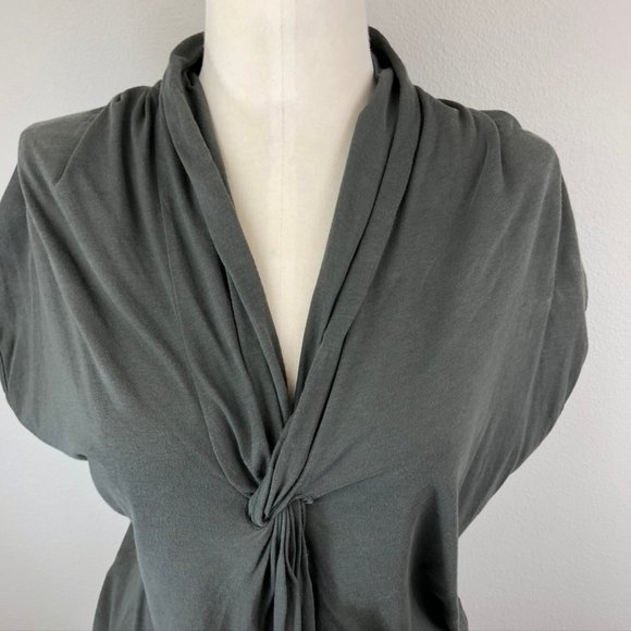 Jarbo Twist Front Shawl Collar A-Line Tee - Picture 4 of 8